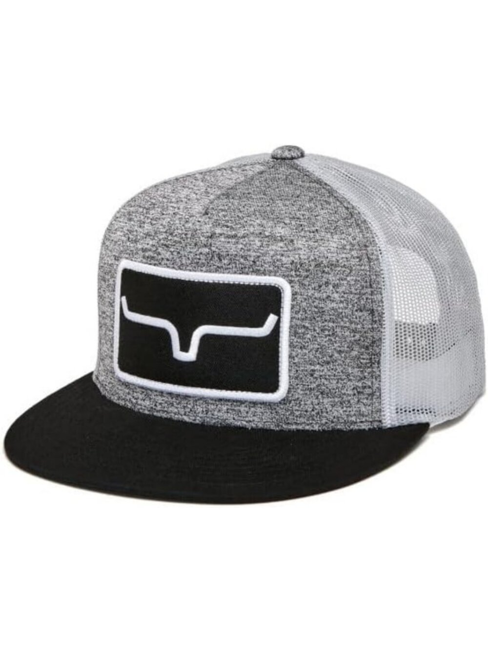 Unisex Adjustable Snapback Trucker Cap - Ventilated High-Profile Flat Bill, Grey